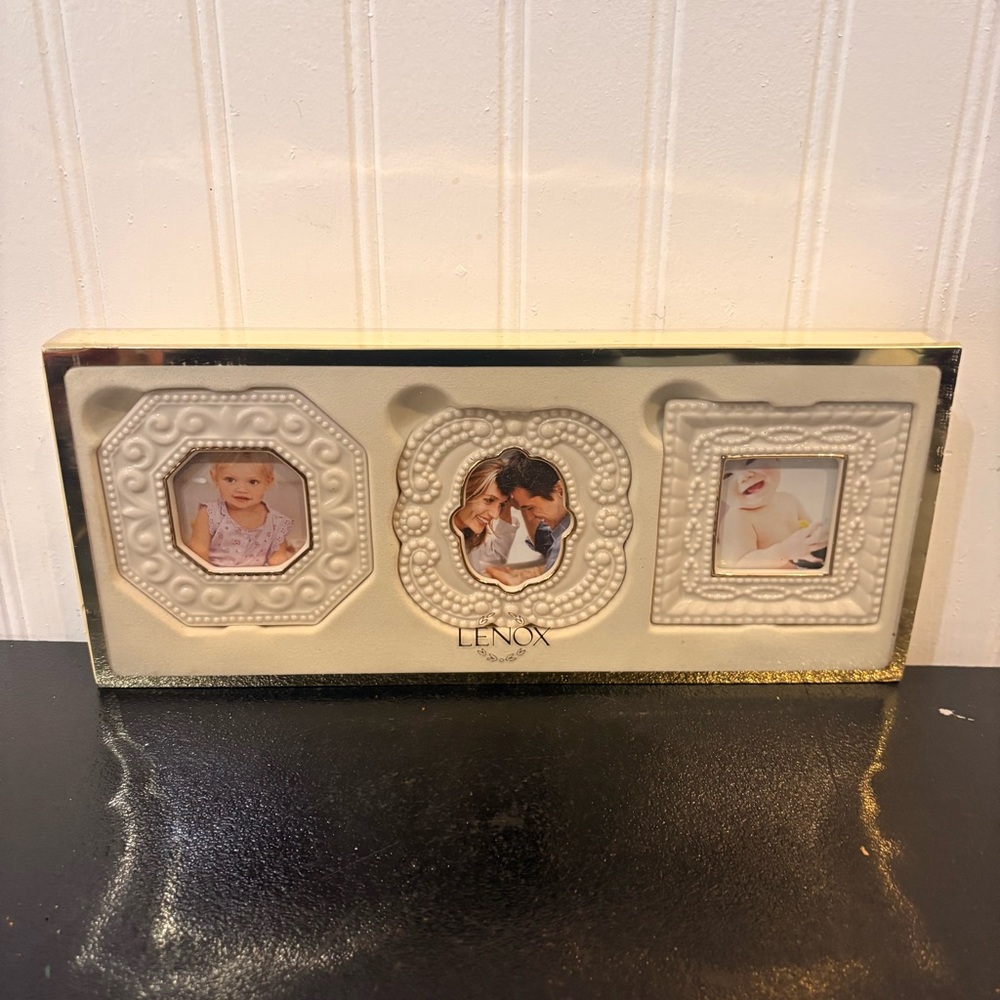 Vintage Lenox Trio Mini Photo Frames, Oval Porcelain Photo Frame